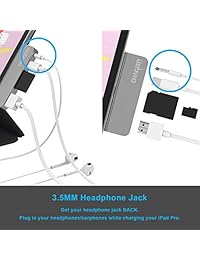 CharJenPro Certified USB C Hub for iPad Pro 2018, 2019, Note 10, All USB C laptops and Phones. HDMI 4K 60Hz, 3.5mm Headphone Jack, microSD SD, USB C PD (USB-C Hub, USBC Hub)