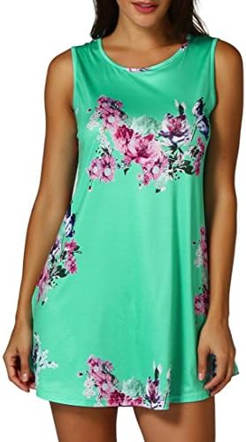 FORUU Tank Tops for Women Casual Floral Print Sleeveless Vest Shirt Blouse Tunic