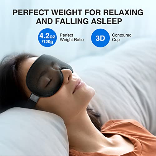 YFONG Weighted Sleep Mask, Women Men 3D Eye Mask Blocking Lights