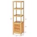 Ollieroo Bamboo Bathroom Shelf 5-Tier Multi-Functional Storage Rack Shelving Unit