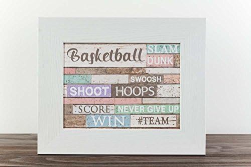 Basketball Pink Purple Girls Game Team Play Ball Sport Wood Art Decor 13x16"