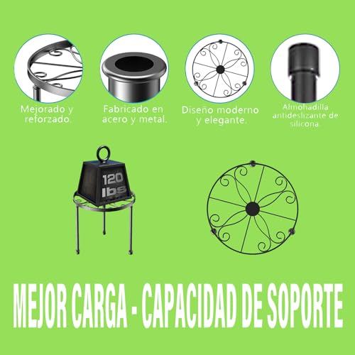 Paquete de 5 Soportes Para Plantas De Metal, Soporte para Macetas para Exteriores y Interiores, Soporte Redondo Para Exhibir Estante para Plantas en Niveles