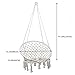 Showpin Hammock Chair Macrame Swing 330 Pound Capacity Handmade Hanging Swing Chair Prefect for Indoor/Outdoor Home Patio Deck Yard Garden Reading Leisure Cream