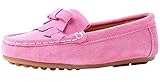 MingAo Girls Loafers Shoes Tassel Suede Leather Slip-On Casual Sneakers (7.5 M US Toddler -- EU26, Pink)