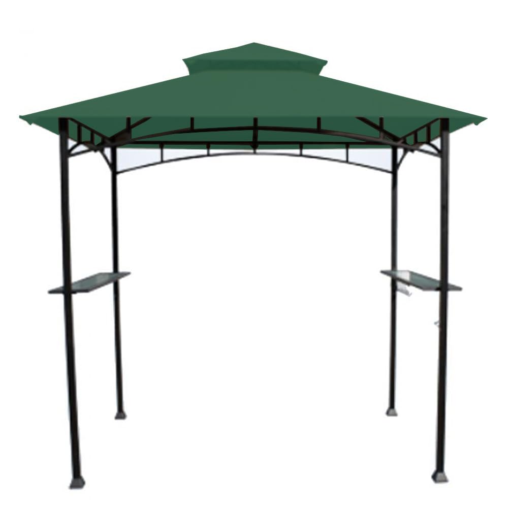 Garden Winds Custom Fit Replacement Canopy Top Cover Compatible with Aldi Gardenline Belavi Grill Gazebo – Green, 350 - Top Tier 34" x 21", Bottom Tier 96" x 60" Image