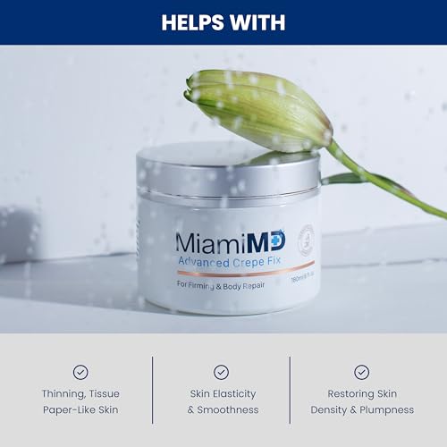 MiamiMD Advanced Crepe Fix - Anti Aging and Skin Firming Cream For All Skin Types - Cruelty Free, Paraben Free Skin Care - 180 ml (6 fl oz) - 3 PACK