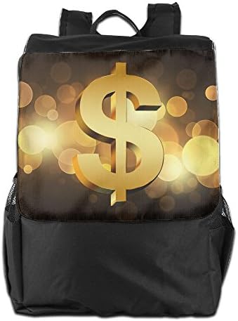 Gold Dollar Sign Convenient Lightweight Travel Hiking Backpack Daypack