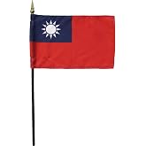 Taiwan - 4 in x 6 in World Stick Flag