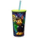 Zak! Designs Insulated Tumbler, Paw Patrol Red, Screw-on Lid with Straw, Double Wall Construction, BPA-free and Break-resistant, 10.5oz