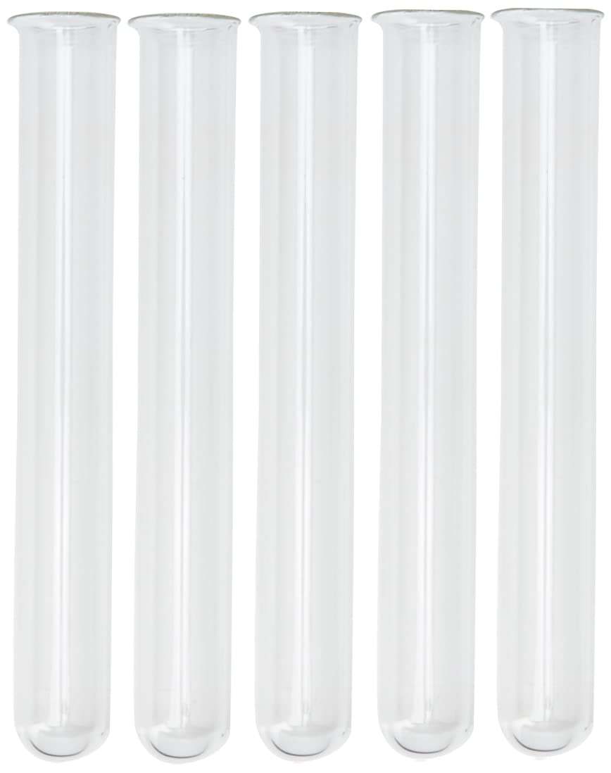 Borosilicate Glass Test Tubes with Rim 125MM x 16MM (Pack 5)