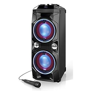 Sharp Ps 940 Partylluidspreker Met Dj-Mixer En Ingebouwde Accu, 14 Uur Afspeeltijd, 180 Watt, Zwart