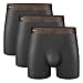 DAVID ARCHY Men's 3 Pack Underwear Soft Comfy Breathable Bamboo Rayon Basic Boxer Briefs No Fly (Dark Gray,M)