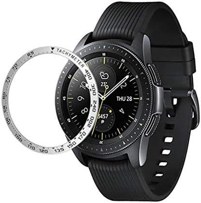 Kecar 1PC Bezel Styling for Samsung Galaxy Watch 46MM Bezel Ring Case Adhesive Screen Protector Cover - Anti-Scratch Stainless Steel Protection Silver