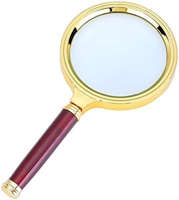 10X Antique Mahogany Handle Magnifier Reading Magnifying Glass for Reading Book, Inspection, Coins, Insects, Rocks, Map, Crossword Puzzle Etc.