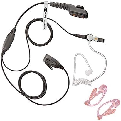 Earphone Earpiece Headset with Earmoulds for Multipin Mic PTT Compatible with HYT Hytera Two WAY Radio PD700, PD702, PD705