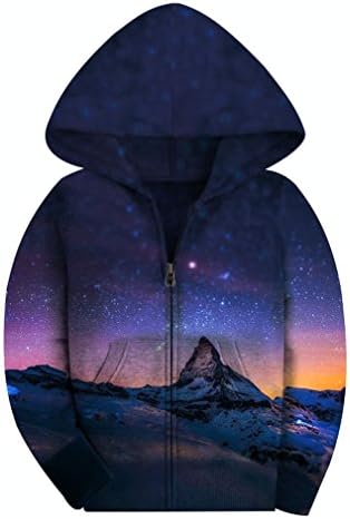 SAYM Big Boys' Youth Galaxy Teen Jackets Fleece Full Zip Hooded Hoodie 6-15Y