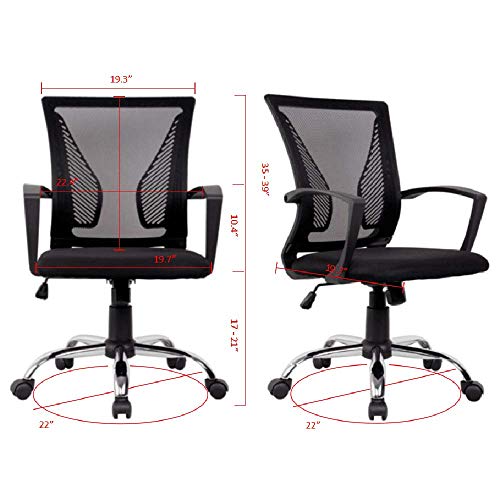 Bonzy Home Mid Back Office Chair Ergonomic Mesh Desk Chair Computer