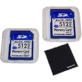 2 Pack of 512mb SD Memory Card, 512 mb Secure Digital Flash Memory Cards Pack of 2 with Memory4You (tm) Microfiber Cleaning Cloth
