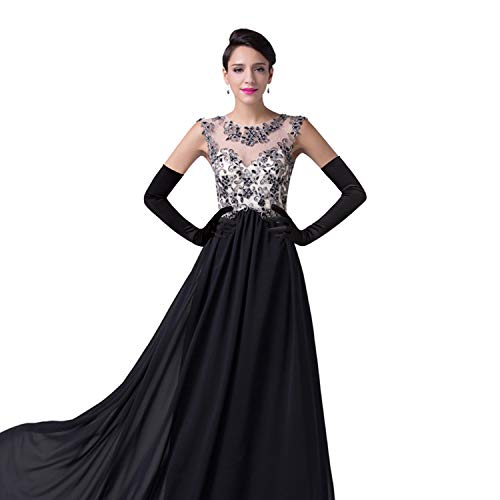 5 SAVITA+Black+Gloves+Stretchy+Evening