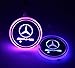 2pcs LED Car Cup Holder Lights for Mercedes Benz AMG, 7 Colors Changing USB Charging Mat Luminescent Cup Pad, LED Interior Atmosphere Lamp