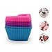 24 Packs Reusable Silicone Backing Cup Mold - Non-stick Heat Resistant (Up to 446F) Mini Food Grade Cupcake Liners/Muffins Cup Molds in storage Container, [6 Heart-Shaped Each with 4 Colors]