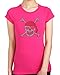 PIRATE SKULL WITH BANDANA HANDMADE Rhinestone/stud Womens T-Shirts