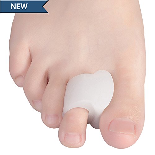 Active 365 Toe Separators for Bunions & Hammer Toes | Gel Toe Spacers & Straightener Splints | 4 Pieces (Large & Medium, White)