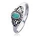 Sterling Silver Simulated Turquoise Vintage Style Ladies Ring 7mm (Size 4 to 10)
