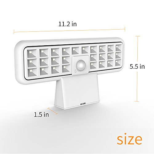 Motion Sensor Garage Light Outdoor,CREATESTAR Solar Waterproof Security Lamp 26 LEDS, 360°Motion Detection, 2 Modes for Patio Yard Garden Lawn Back Door Stair Driveway Pool Fence Porch (Pack of 1)
