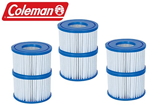 New Coleman Lay-Z Spa Replacement Filter Cartridges - Pack of 6 - Item # 90352