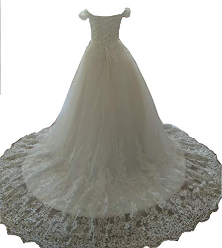 Fanciest Women's Lace Wedding Dresses for Bride 2019 Ball Gowns White US10