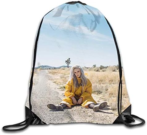 YuYfashions Men Women Brave Billie Bored Eilish Gym Drawstring Drawstring Backpacks Shoulder Bags Sport Sack Backpack for Home Travel Exercise Beam mouth package A3774