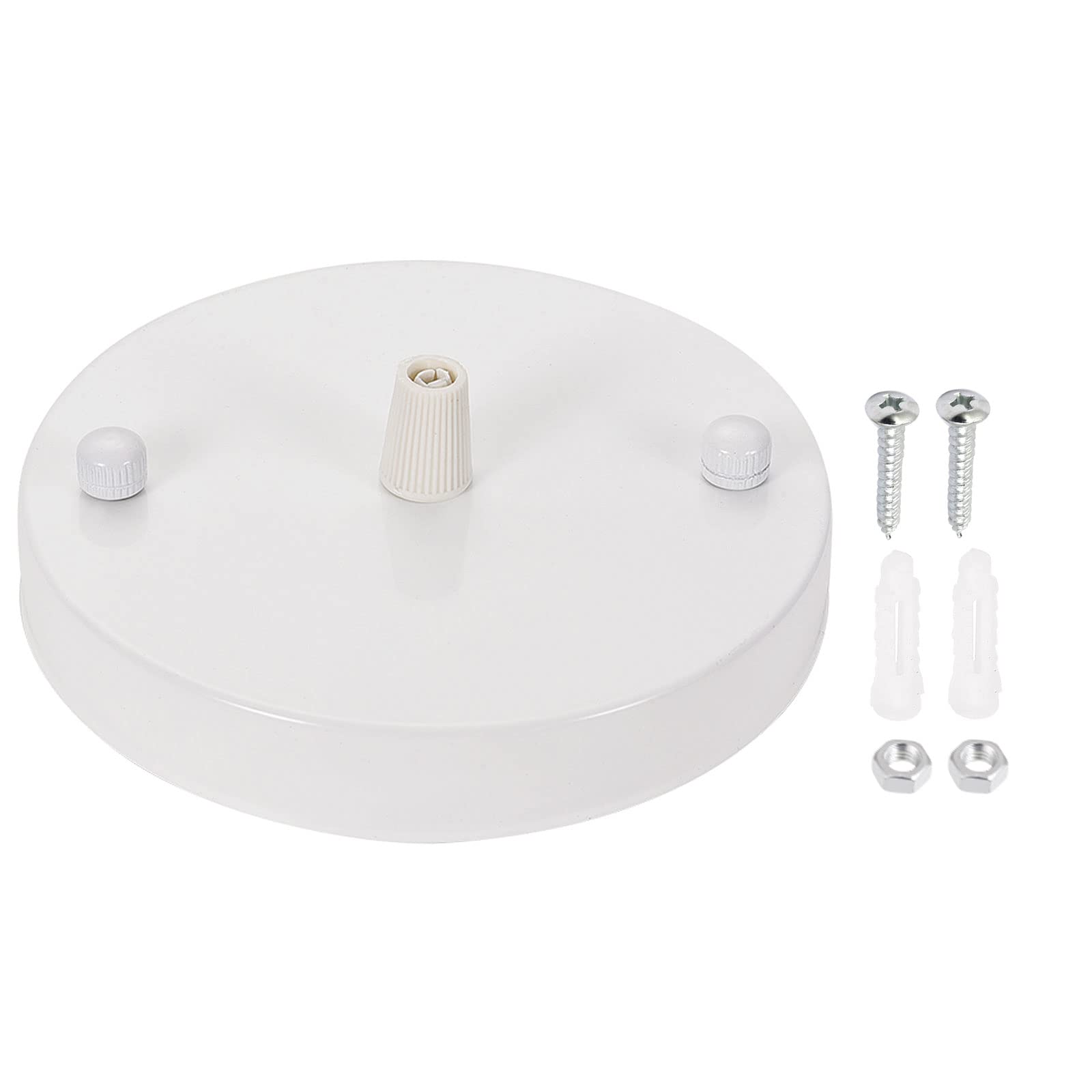 YOKIVE 1 Pcs Light Canopy Kit, Chandelier Ceiling Plate with Cord Grip Fixing Light Accessory Great for Home Office (White, 4.7x1.57-Inch)