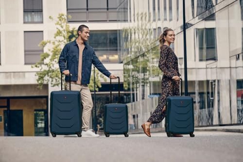 Prymo Large Valise Rigide à 4 roulettes, Trolley, Grand Format, 93 (107) l, Serrure de sécurité, Femmes Hommes, Voyages Vacances, Bleue, 653634