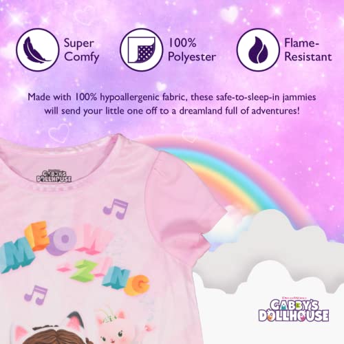 DreamWorks Gabby's Dollhouse Girls' Nightgown, AMEOWZING, 3T on