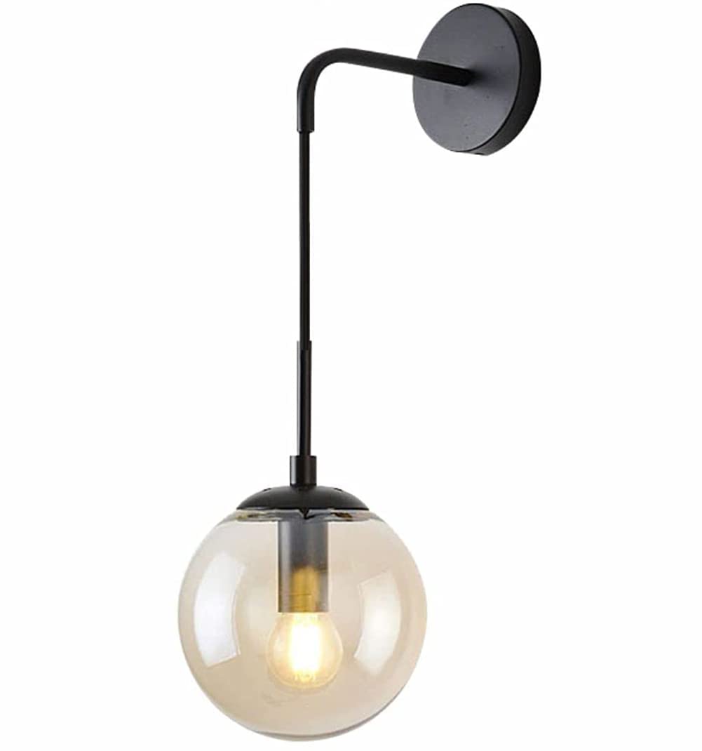 lintaiHousewares Wall Light 1 Light Industrial Wall Lamp with Faceted Glass in Matte Black, Modern Wall Lighting Suitable for Bathroom Corridor & Kitchen