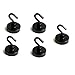 NEO Magnetics Neodymium Magnetic Hooks Black, N50 Pack of 5, 1