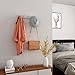 SONGMICS Wall-Mounted Coat Rack, Hook Rack with 4 Tri-Hooks, for Clothes, Keys, Hats, Purses, in The Entryway, Bathroom, Closet Room, White ULHR30WT