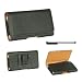 Classic Leather Design Horizontal Belt Clip Magnetic Closing Flap Side Holster Pouch Case for iPhone 6 (4.7 inch) + A Bonus 4" High Sensitive Metal Touch Screen Pen + A Bonus LONG ARCH Ball Point Pen (Pebbled Black Texture with Beige Leather Interior)