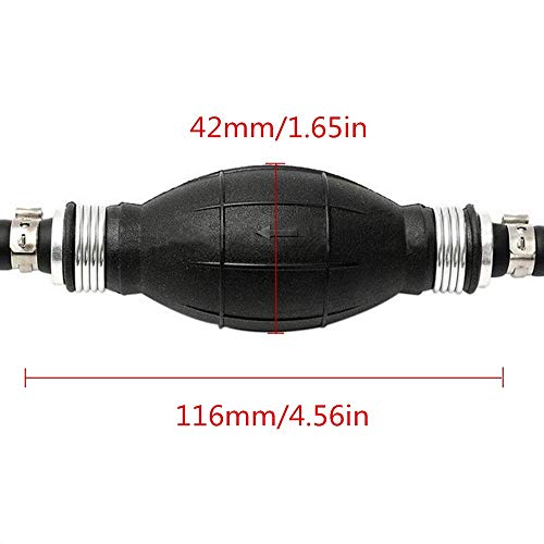 3/8" Outboard Fuel Line Outboard Motor Gas Line Marine Boat Fuel Hose Line Assembly with Primer Bulb Steel Hose Clamps for Motor RVs 6FT