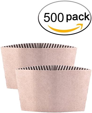 Kindpack Protective Corrugated Coffee Cup Sleeves For 12oz 16 oz 22oz 24oz,50 Count And 500 Count