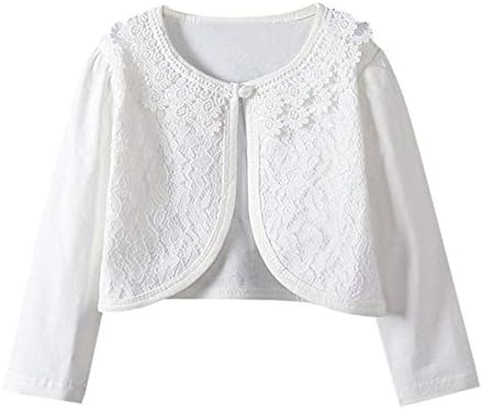 Zerototens Newborn Baby Girls Coat,2-9 Years Old Toddler Kids Long Sleeve/Short Sleeve Lace Flower Pearl Shawl Cardigan Tops Girls Spring Summer Outwear Tops
