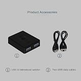 Dawafit USB 3.0 KVM Switch 2 Port USB Hub PC Laptop Keyboard Mouse view 7