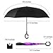 owen kyne Windproof Double Layer Folding Inverted Umbrella, Self Stand Upside-down Rain Protection Car Reverse Umbrellas with C-shaped Handle (New Violet Flower)
