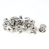 uxcell Furniture Cam Lock Screw Fittings 15mm Diameter 15 Pcs Silver Tone