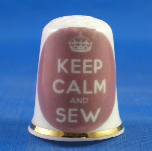 Porcelain China Thimble -- Keep Calm and Sew