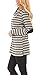 ETCYY Women's Long Sleeve Striped Button Cowl Neck Tunic Sweatshirts Tops,Gray,XL