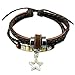 November's Chopin Unique Beads Braided Leather Adjustable Wrap Bracelet