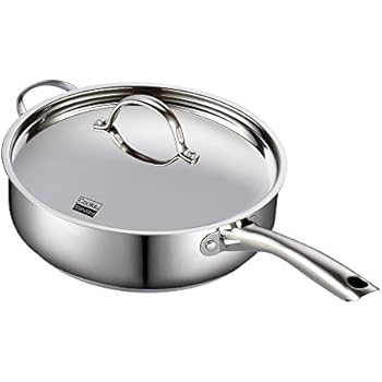 Cooks Standard 02523 Classic Stainless Steel Deep Lid 5 Quart/11-Inch Saute Pan, 5 Quart, Silver