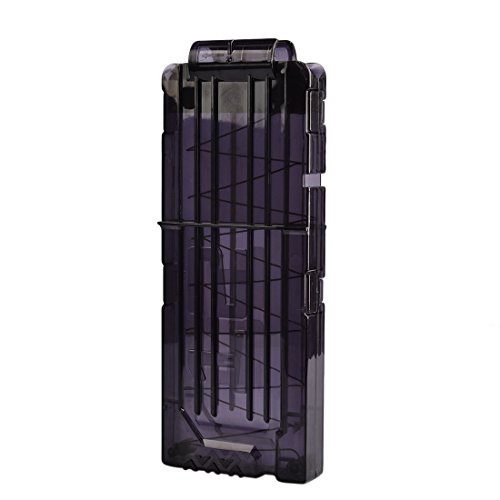 Bullet Clip, WOLFBUSH Soft Bullet Clips For Nerf Toy Gun 12 Bullets Ammo Cartridge Dart Gun Clips - Transparent Black